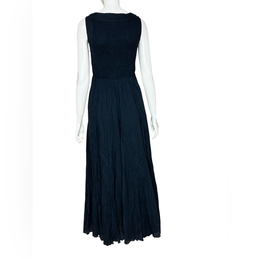 SOFT SURROUNDINGS 100% Cotton Elegant Bohemian Black Maxi Dress Size Small G#25 - Picture 2 of 14